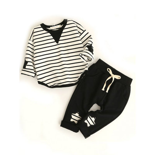 Taylor- Causal Striped Set - Terrible Twos Boutique