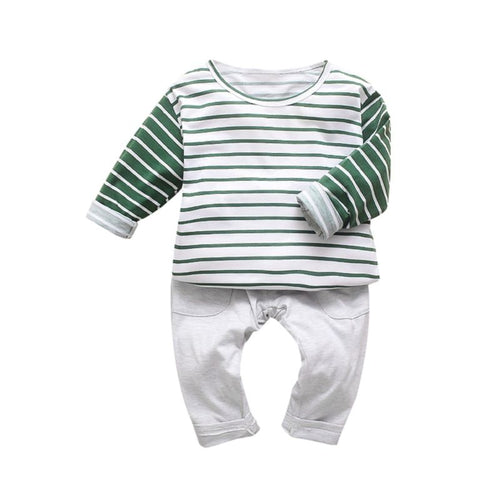 Casey- Striped Long Sleeve Set - Terrible Twos Boutique