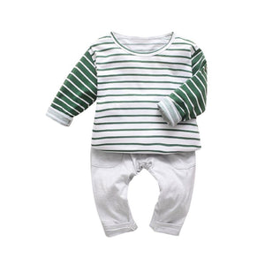 Casey- Striped Long Sleeve Set - Terrible Twos Boutique
