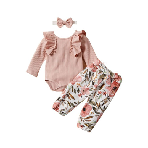 Rebecca- Ruffle Floral Printed Set - Terrible Twos Boutique