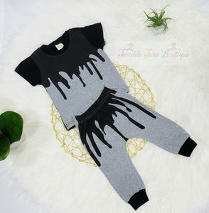 Jace- Dripping wet Causal Short Sleeve Set - Terrible Twos Boutique