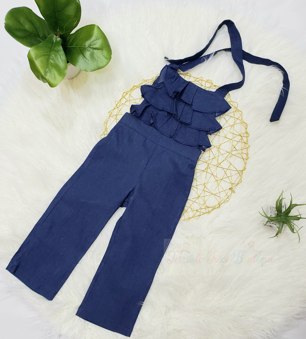 Sasha- Ruffle Jumpsuit - Terrible Twos Boutique